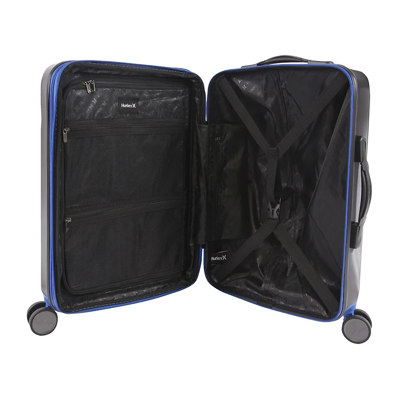 Hurley Wave 21 Inch Hardside Lightweight Carry-On Spinner Luggage