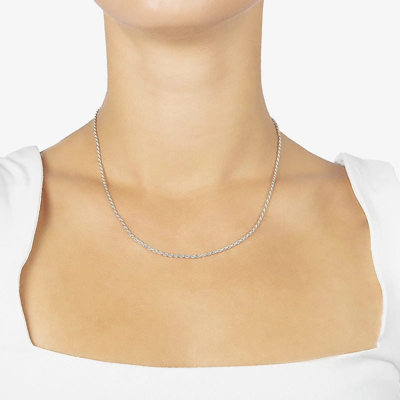 Silver Treasures Made in Italy Sterling Silver 16-24" Rope Chain Necklace
