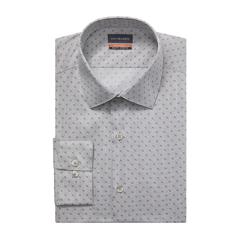 Van Heusen Big Stain Shield Mens Regular Fit Stretch Fabric Long Sleeve Dress Shirt