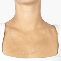 Silver Treasures Made Italy Sterling 16-30" Box Chain Necklace