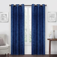 Regal Home Austin Grommet Top Embossed Blackout Set of 2 Curtain Panel