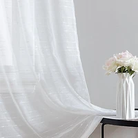 Laura Ashley Lehman Rod Pocket Sheer Set of 4 Curtain Panel