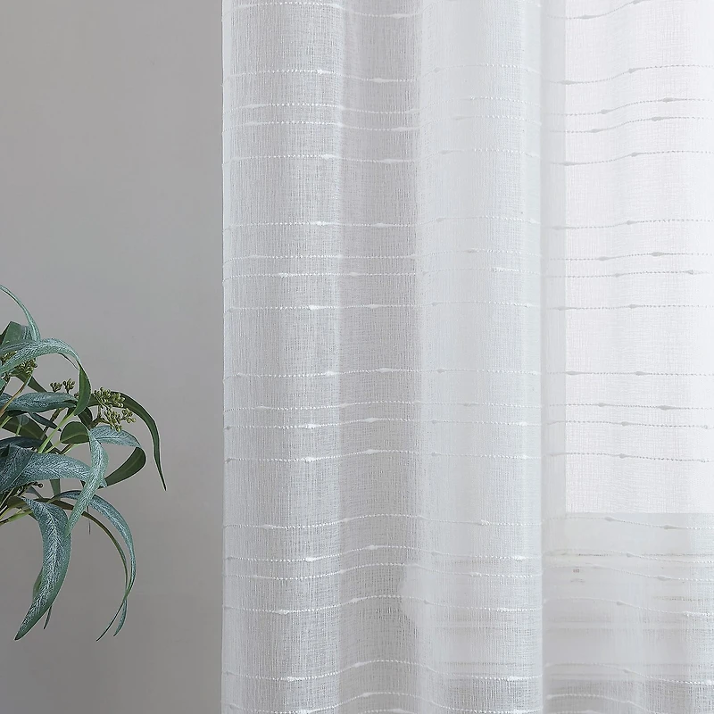 Laura Ashley Lehman Rod Pocket Sheer Set of 4 Curtain Panel