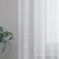Laura Ashley Lehman Rod Pocket Sheer Set of 4 Curtain Panel