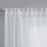 Laura Ashley Lehman Rod Pocket Sheer Set of 4 Curtain Panel