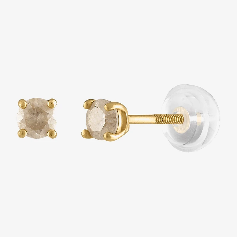 1/4 CT. T.W. Natural White Diamond 14K Gold 3mm Round Stud Earrings