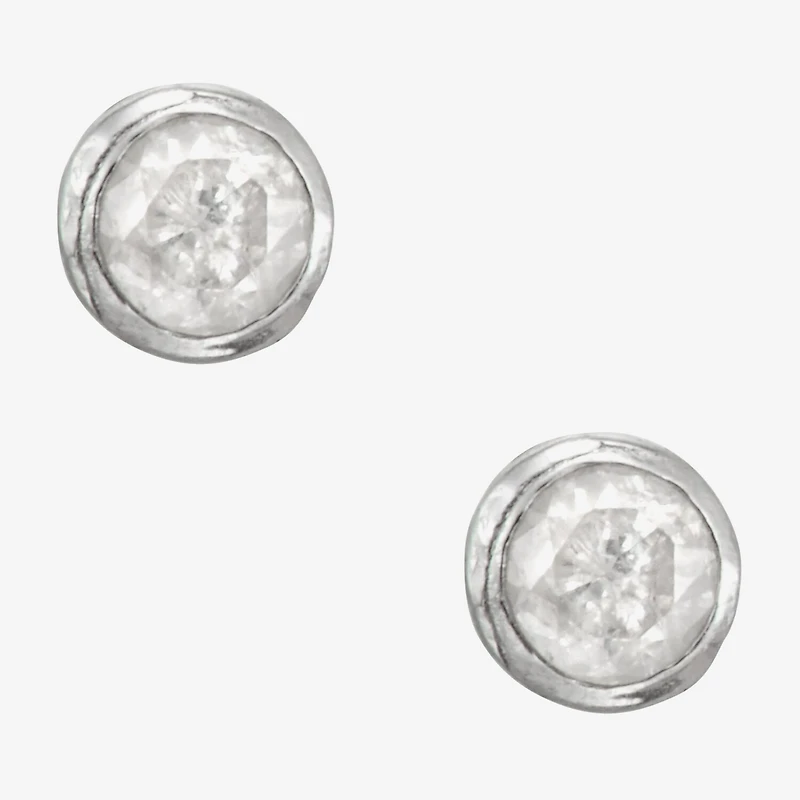 Diamond Accent Natural White Diamond 14K Gold 2mm Round Stud Earrings