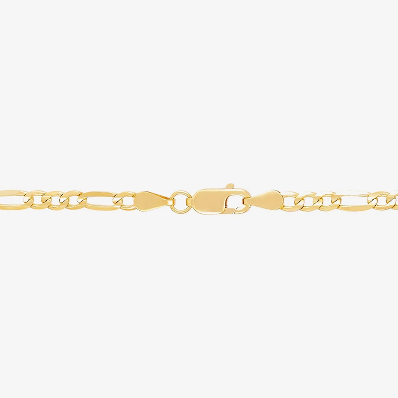 Unisex Adult 14K Gold 8 1/2 Inch Solid Figaro Chain Bracelet