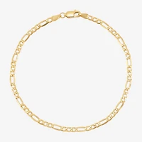 Unisex Adult 14K Gold 8 1/2 Inch Solid Figaro Chain Bracelet