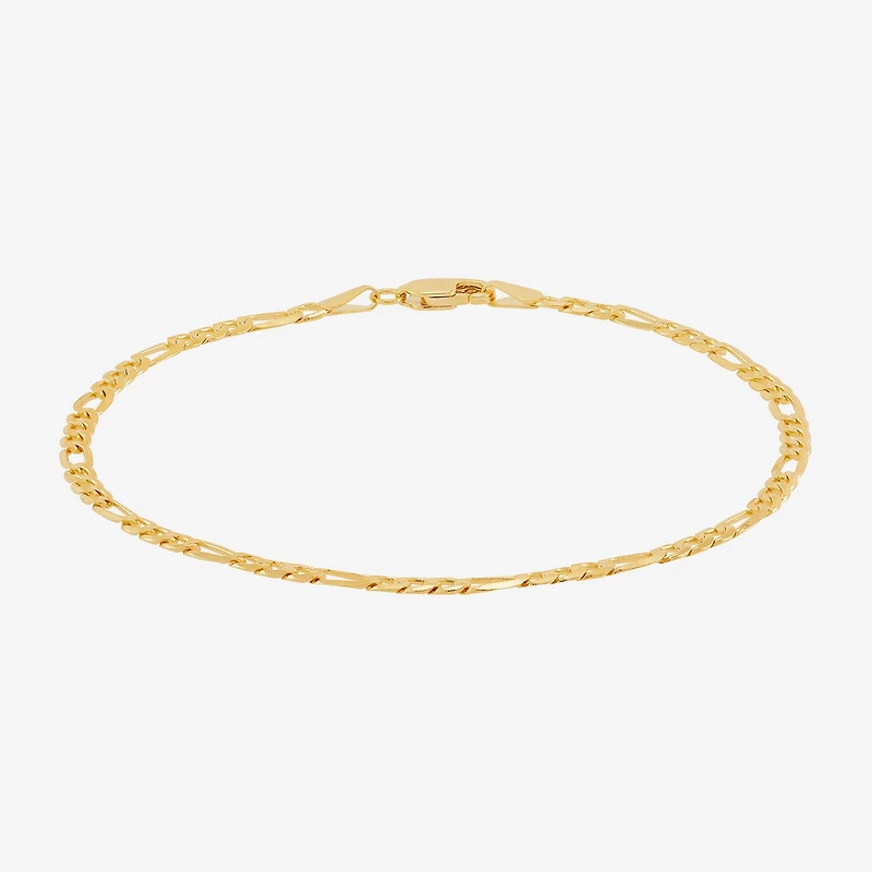 Unisex Adult 14K Gold 8 1/2 Inch Solid Figaro Chain Bracelet