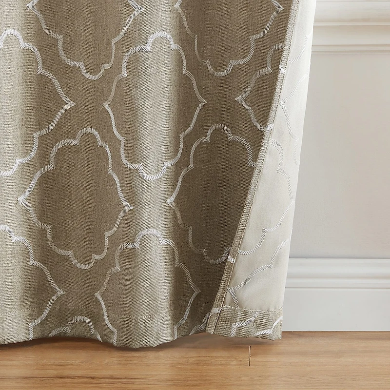 Elrene Home Fashions Valian Grommet Top Energy Saving Blackout Set of 2 Curtain Panel
