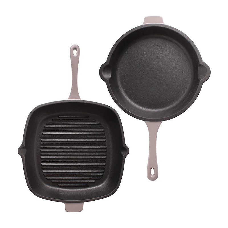 BergHOFF Neo Cast Iron 3-pc. Grill Pan and Slotted Steak Press
