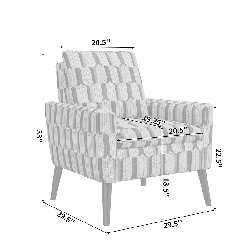 Allyson Mid-Century Modern Small Space Accent Armchair Pastel Floral
