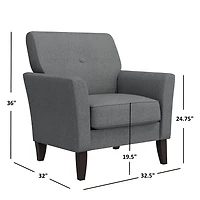 Alex Transitional Flared Arm Accent Chair Velour