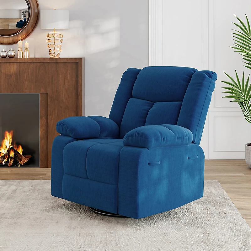 ProLounger Traditional Swivel Glider Recliner Plush Velvet