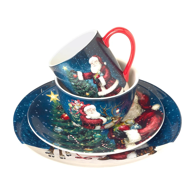 Certified International Santa'S Secret 16-pc. Earthenware Dinnerware Set