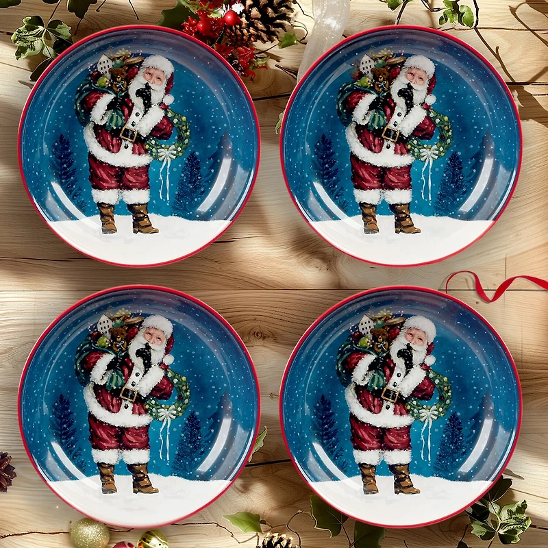Certified International Santa'S Secret 4-pc. Earthenware Dessert Plate