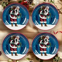 Certified International Santa'S Secret 4-pc. Earthenware Dessert Plate