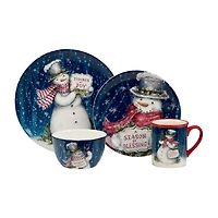 Certified International Snowman Greetings 16-pc. Earthenware Dinnerware Set