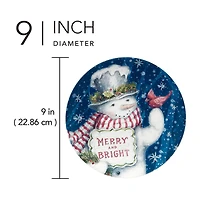 Certified International Snowman Greetings 4-pc. Earthenware Dessert Plate