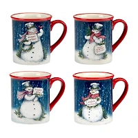 Certified International Snowman Greetings 4-pc. Holiday Coffee Mug