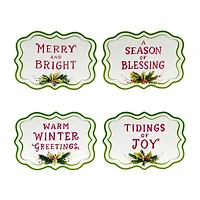 Certified International Snowman Greetings 4-pc. Earthenware Appetizer Plate