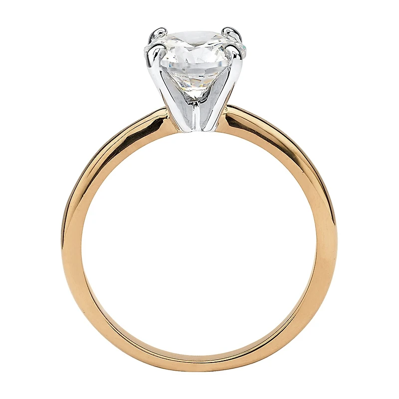 Womens 1 7/8 CT. Cubic Zirconia 18K Gold Over Brass Engagement Ring