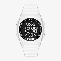 PUMA Mens Digital White Strap Watch P6012