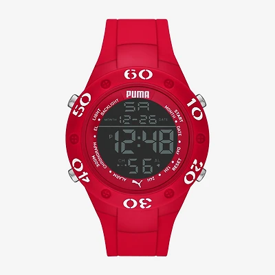 PUMA Mens Digital Red Strap Watch P6037