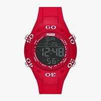 PUMA Mens Digital Red Strap Watch P6037