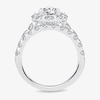 Signature By Modern Bride (H-I / Si1-Si2) Womens 3 CT. T.W. Lab Grown White Diamond 10K Gold Pear Side Stone Halo Bridal Set