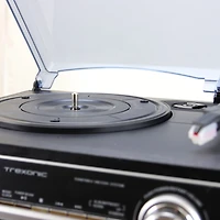 Trexonic 3-Speed Turntable With CD Player, Double Cassette Player, Bluetooth, FM Radio & USB/SD Recording