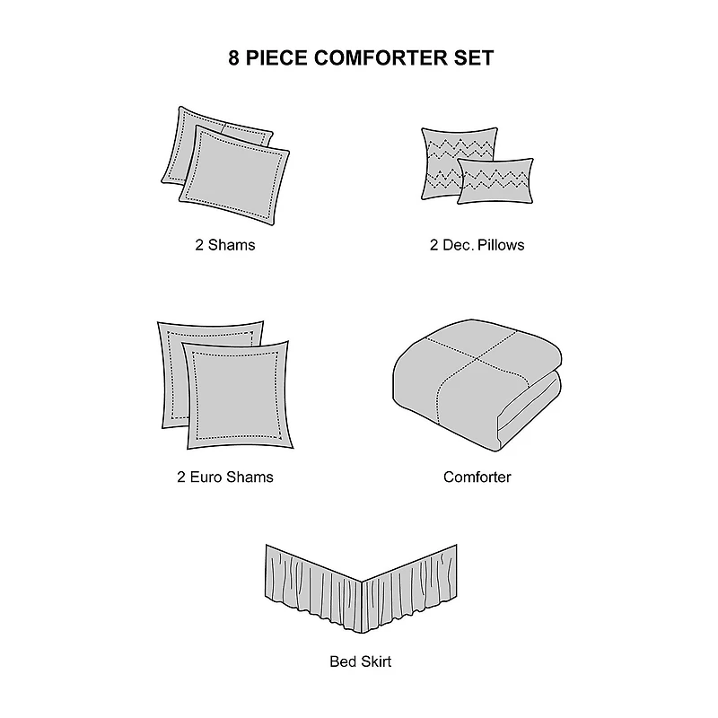 Stratford Park Amber 8-pc. Midweight Comforter Set