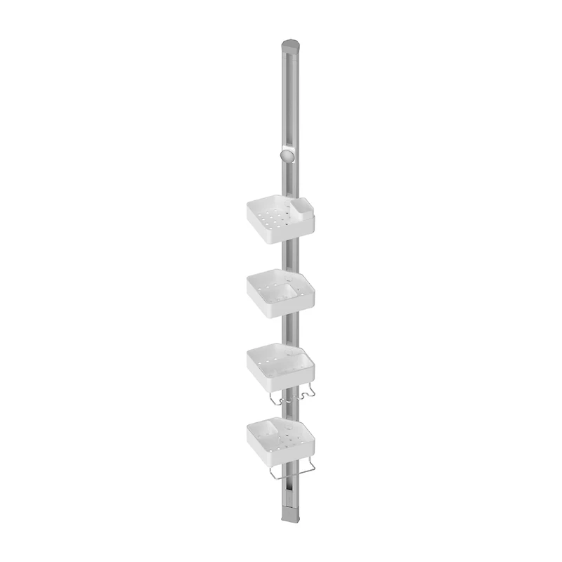 Sharper Image SpaStudio Hook Modular Shower Caddy Adjustable 4 Tier Design with Customizable Fit and Storage