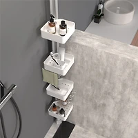 Sharper Image SpaStudio Hook Modular Shower Caddy Adjustable 4 Tier Design with Customizable Fit and Storage