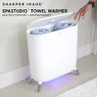 Sharper Image SpaStudio Towel Warmer Heated Comfort + Aromatherapy Large Capacity Warms 3 Towels