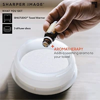 Sharper Image SpaStudio Towel Warmer Heated Comfort + Aromatherapy Large Capacity Warms 3 Towels