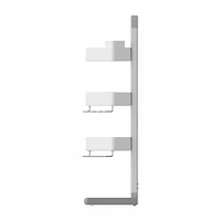 Sharper Image SpaStudio Nook Modular Corner Shower Caddy Adjustable 3 Tier Design with Customizable Fit and Storage