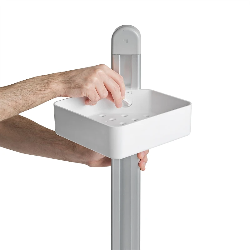 Sharper Image SpaStudio Nook Modular Corner Shower Caddy Adjustable 3 Tier Design with Customizable Fit and Storage