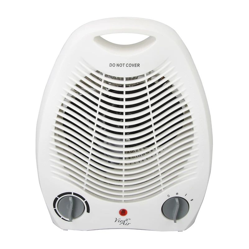 Vie Air 1500W Portable 2-Settings White Office Fan Heater with Adjustable Thermostat