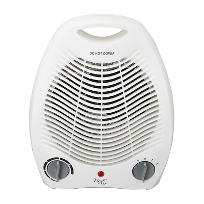 Vie Air 1500W Portable 2-Settings White Office Fan Heater with Adjustable Thermostat