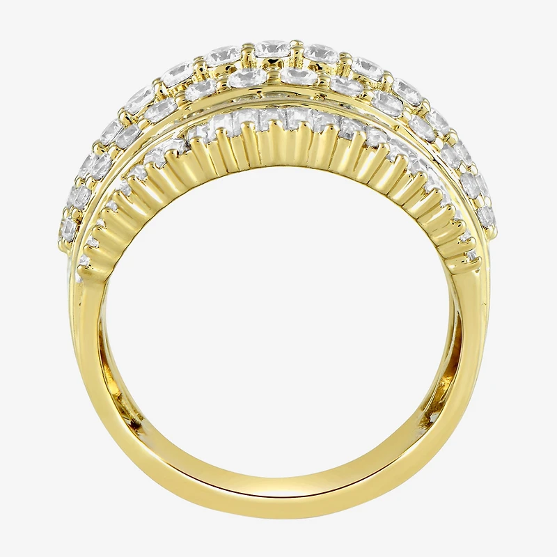 (F / Si1) Womens 3 CT. T.W. Lab Grown White Diamond 10K Gold Band