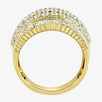 (F / Si1) Womens 3 CT. T.W. Lab Grown White Diamond 10K Gold Band