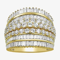 (F / Si1) Womens 3 CT. T.W. Lab Grown White Diamond 10K Gold Band