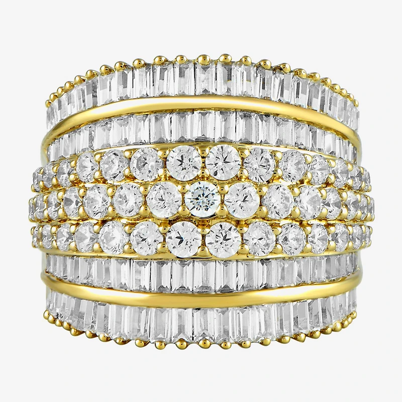 (F / Si1) Womens 3 CT. T.W. Lab Grown White Diamond 10K Gold Band
