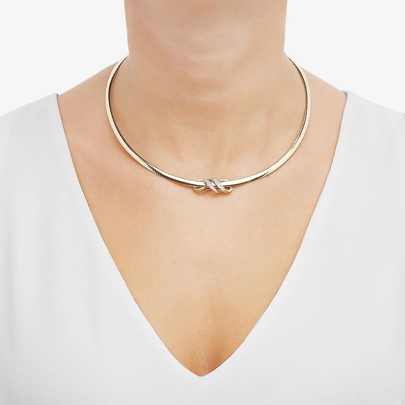 (H-I / Si1-Si2) Womens 1/4 CT. T.W. Lab Grown White Diamond 14K Gold Over Silver Sterling Silver Knot 17 Inch Pendant Necklace
