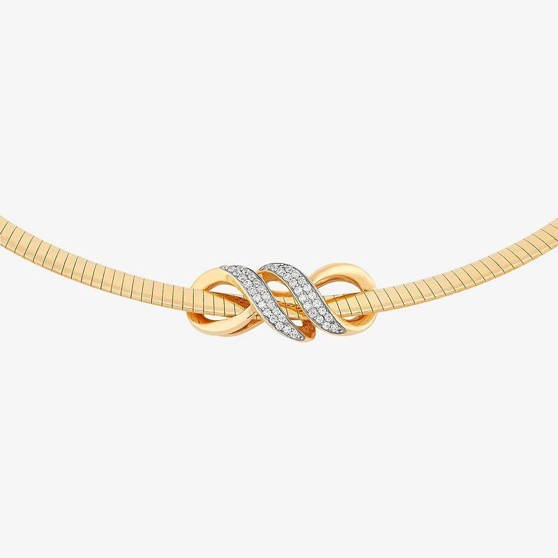 (H-I / Si1-Si2) Womens 1/4 CT. T.W. Lab Grown White Diamond 14K Gold Over Silver Sterling Silver Knot 17 Inch Pendant Necklace