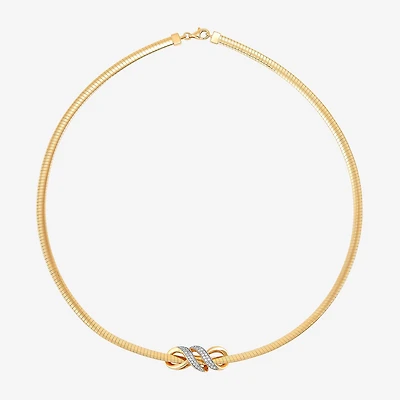 (H-I / Si1-Si2) Womens 1/4 CT. T.W. Lab Grown White Diamond 14K Gold Over Silver Sterling Silver Knot 17 Inch Pendant Necklace