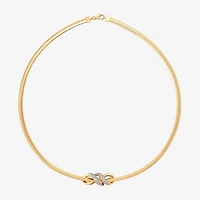 (H-I / Si1-Si2) Womens 1/4 CT. T.W. Lab Grown White Diamond 14K Gold Over Silver Sterling Silver Knot 17 Inch Pendant Necklace