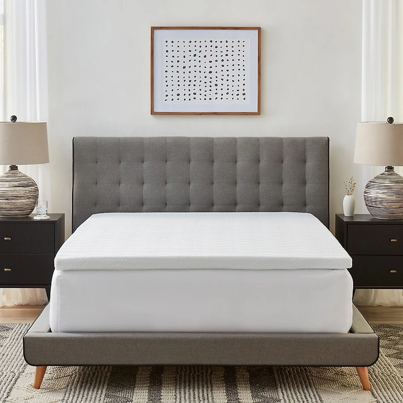 Bodipedic Home 2-Inch Gel-Infused Memory Foam Mattress Topper With Circular-Knit Cover